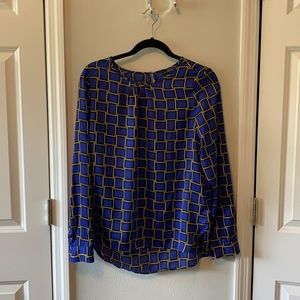 Blue, gold & black top